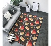 Tappeto con stampa Coffee Time, per soggiorno e camera da letto, lavabile, morbido, 12,7 x 18,8 cm, antiscivolo, decorazione per camera da letto, 203,2 x 147,3 cm