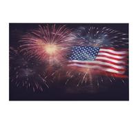 Tappeto con stampa fuochi d'artificio bandiera americana 4 luglio, per ingresso, lavabile, con retro in gomma antiscivolo, morbido, resistente alle macchie, piccolo tappeto per camera da letto, bagno