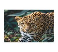Tappeto con stampa leopardata con animali della giungla africana, per ingresso, lavabile, con retro in gomma antiscivolo, morbido, resistente alle macchie, piccolo tappeto per camera da letto e bagno