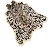 Tappeto con stampa leopardata, finta pelle bovina, tappeto artificiale, leopardo, tigre, zebra, pelle di mucca, tappeto sintetico con stampa animalier (A) / 101,6 x 94 cm, 1 x 0,9 m
