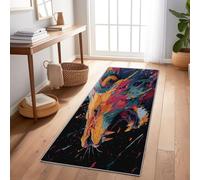 Tappeto Corridoio 60X240 Cm - Animali Leoni Macchie D'Inchiostro Nero - Lavabile Antiscivolo Tappeto Lungo Per Corridoio, Cucina, Entrata E Soggiorno - Morbido, Resistente, Passatoia Interno