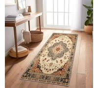 Tappeto Corridoio 80X240 Cm - Lavabile E Antiscivolo, Tappeto Lungo E Stretto Per Corridoio, Cucina, Entrata O Soggiorno - Eleganza D'Altri Tempi Decorazioni Grigio Facile Da Pulire