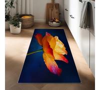 Tappeto Corridoio Lungo 40 x 120 cm, Tappeto Cucina Antiscivolo Lavabile Runner Rosa Petali Arcobaleno Gocce Di Rugiada Corridoio Pelo Corto Pittura Digitale per Ingresso Camera da Letto Lavanderia