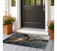 Tappeto Corridoio Lungo 60x150 cm Lavabile in Lavatrice Antiscivolo Città del Drago Gotico Cameretta Scendiletto Camera da Letto Ufficio Pelo Corto Colore arancione