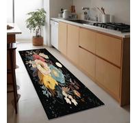 Tappeto Corridoio Lungo Antidérapant 40 x 120 cm, Tappeto Passatoia Runner Cucina Corpi Celesti Pianta Fiore Cielo Lavabile Antimacchia Durevole Stile Onirico per Soggiorno Sala da Pranzo Foyer