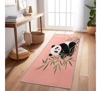 Tappeto Corridoio Tappeti Illustrazione di un panda come animale Cucina Antiscivolo 60x150 cm Lavabile in Lavatrice Camera da Letto Scendiletto Cameretta Ufficio Pelo Corto Rosa