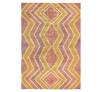 Tappeto cotone multicolore senape viola e rosso 140 x 200 cm CANAKKALE