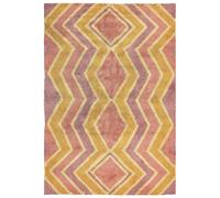 Tappeto cotone multicolore senape viola e rosso 160 x 230 cm CANAKKALE