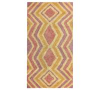 Tappeto cotone multicolore senape viola e rosso 80 x 150 cm CANAKKALE