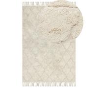 Tappeto cotone Shaggy boho Pattern 140 x 200 cm beige Silchar
