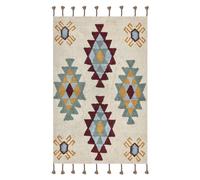 Tappeto cotone stile Boho 140 x 200 cm motivo geometrico colorato Duzce