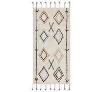 Tappeto cotone stile boho 80 x 150 cm motivo geometrico colorato Corum