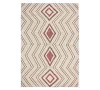 Tappeto cotone trapuntato beige e rosa stile boho 140 x 200 cm Kastamonu