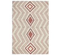 Tappeto cotone trapuntato beige e rosa stile boho 160 x 230 cm Kastamonu
