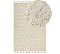 Tappeto cotone trapuntato geometrico boho 160 x 230 cm beige Aksaray