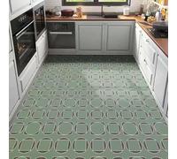 Tappeto Cucina 40X120Cm Circolo Verde Pvc Tappeto Runner Antiscivolo,2 Pezzi Tappeto Cucina Anti Fatica Lavabile，Resistente All'Olio Durevole Per Cucina, Sala Da Pranzo, Soggiorno