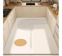 Tappeto Cucina 50X160Cm Circolo Giallo Tappetino Cucina Multiuso Antiscivolante - Impermeabile Antimacchia Facile Da Pulire,Per Ingresso,Camera, Bagno