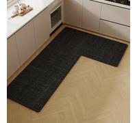 Tappeto Cucina Angolare Forma L Antiscivolo, Tappetini Assorbenti Pavimento | Resistenti Impermeabili Supporto Gomma Decorazione Casa Stanza Bagno Lavanderia Lavello Cucina(004 L,100*150*45cm)