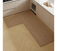 Tappeto Cucina Angolare Forma L Antiscivolo, Tappetini Assorbenti Pavimento | Resistenti Impermeabili Supporto Gomma Decorazione Casa Stanza Bagno Lavanderia Lavello Cucina(002 R,80*120*45cm)