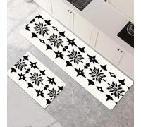Tappeto Cucina Antiscivolo Lavabile, Tappeti Cucina 2 Pezzi, Super Assorbente Passatoia Corridoio Tappetino Decor per Zerbino Ingresso, Lavanderia, Corridoio, Ufficio Plants 80x120cm+80x240cm 1-520