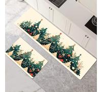 Tappeto Cucina Antiscivolo Lavabile, Tappeti Cucina 2 Pezzi, Super Assorbente Passatoia Corridoio Tappetino Decor per Zerbino Ingresso, Lavanderia, Corridoio, Ufficio Plant 80x120cm+80x240cm 1-563