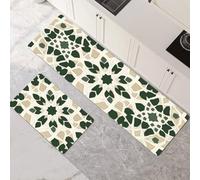 Tappeto Cucina Antiscivolo Lavabile, Tappeti Cucina 2 Pezzi, Super Assorbente Passatoia Corridoio Tappetino Decor per Zerbino Ingresso, Lavanderia, Corridoio, Ufficio Mandala 80x120cm+80x240cm 1-420