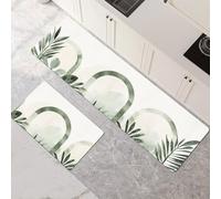 Tappeto Cucina Antiscivolo Lavabile, Tappeti Cucina 2 Pezzi, Super Assorbente Passatoia Corridoio Tappetino Decor per Zerbino Ingresso, Lavanderia, Corridoio, Ufficio White 80x120cm+80x240cm 1-892