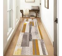 Tappeto Cucina giallo ocra 2.40 metri Moderno Patchwork Crema Tappetino Cucina Antiscivolo Lavabile,Tappeto Cucina Tappeto Passatoia Camera Lavabile Tappeto Per Cucina Soggiorno,Giallo,50x240cm