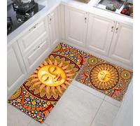 Tappeto Cucina in Misticismo Sole e Luna Antiscivolo e Lavabile Runner Multiuso Resistente all'usura Passatoia Cucina Antimacchia Adattogiallo