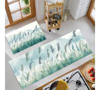 Tappeto Cucina in Stile Country Da Sogno Foresta Di Canne Antiscivolo e Lavabile Runner Multiuso Resistente all'usura Passatoia Cucina Antimacchia Adatto da tenere sotto il Lavandino e Fornelli Verde