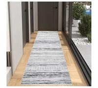 Tappeto Cucina Lavabile Grigio 80x600cm, Antiscivolo Tappeto Passatoia Corridoio, Runner Vintage a Metri Morbido, Tappeto Lungo per Ingresso, Tappeti Soggiorno con Fondo Antiscivolo per Pavimento