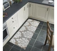 Tappeto Cucina Passatoia Beige Antiscivolo su Misura Lavabile Dis 19 GrecaBianca