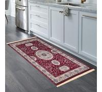 Tappeto Cucina, Passatoia Cucina, 60 x 130 cm Vari Colori E Misure Facile da Pulire Tappeto Runner Lungo con Fondo Antiscivolo per Soggiorno Camera da Letto Cucina Bagno, Rosso