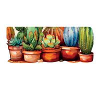 Tappeto Cucina Pvc Sagomato Antiscivolo Stampa Digitale 3D Moderna Piante Cactus
