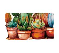 Tappeto Cucina Pvc Sagomato Antiscivolo Stampa Digitale 3D Moderna Piante Cactus