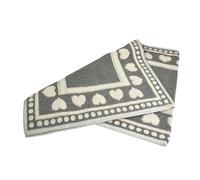 Tappeto Cucina Salotto in Cotone Lavabile Passatoia Corridoio Fantasia Cuori Colore Grigio Misura 55x180 cm Mod.Sassari 12