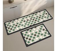 Tappeto Cucina，Set Di 2 Tappeti Da Cucina Antifatica, Impermeabili, Resistenti All'Olio E Antiscivolo Con Retro In Gomma, Tappetino Decorativo Geometrico Moderno E Lavabile, Tappetini Di Supporto P