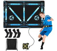 Tappeto da Allenamento per il Calcio 60 x 90 cm, Tappetino da Calcio Antiscivolo con Cinghie Regolabili e 2 paia di Calzini, Accessorio per l'allenamento del Calcio, Regalo per il Calcio per Bambini