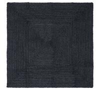 vidaXL Tappeto quadrato grigio scuro, 160 x 160 cm, iuta, fatto a mano, moderno, morbido, per soggiorno, decorazione durevole per la casa