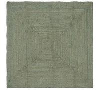 vidaXL Tappeto rettangolare verde oliva 160 x 160 cm, in iuta, fatto a mano, moderno, morbido, per soggiorno, decorazione durevole per la casa