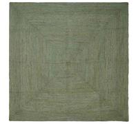 vidaXL Tappeto quadrato verde oliva 240 x 240 cm, iuta, fatto a mano, moderno, morbido, per soggiorno, decorazione durevole per la casa