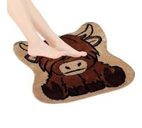 Tappeto da bagno a forma di delle Highland Cow dal design , tappetino da bagno morbido antiscivolo con eccellente assorbimento di acqua, tappetino estetico da doccia per bagno e cucina