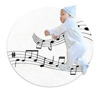 Tappeto da bagno a piccola area, con note musicali, nero, bianco, antiscivolo, per divano, camera da letto, cameretta dei bambini, diametro 8 m