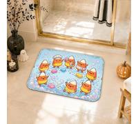 Tappeto da bagno a tema Halloween, 50,8 x 81,9 cm | Caratteri Candy Corn, tappetino da bagno, tema bagnoschiuma, superficie morbida in flanella, decorazione per il bagno