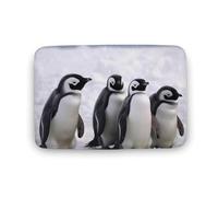 Tappeto da bagno antiscivolo assorbente con pinguini con neve, resistente allo sporco, resistente e lavabile, per la decorazione della casa, 40 x 60 cm