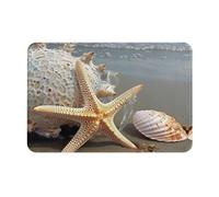 Tappeto da bagno antiscivolo con stampa di stelle marine e conchiglie sulla spiaggia, tappetino per porta d'ingresso, grande area tappeti durevoli per soggiorno, ingresso, camera da letto, taglia