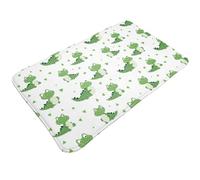 Tappeto da bagno antiscivolo, lavabile, con stampa a coccodrillo, colore verde, tappetino da cucina per pavimenti, tappeti per ingresso, interni, lavanderia, bagno, porta con retro in gomma, 50 x 80