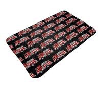 Tappeto da bagno antiscivolo, lavabile, con stampa di camion dei cartoni animati, tappetini da cucina per pavimenti, tappeti per ingresso, interni, bagno, lavanderia, porta con retro in gomma, 50 x 80