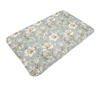 Tappeto da bagno antiscivolo, lavabile, elegante stampa Lily A, tappetini da cucina per pavimenti, tappeti per ingresso, interni, bagno, lavanderia, porta con retro in gomma, 50 x 80 cm