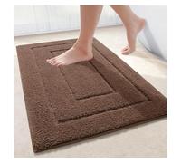 Tappeto da bagno antiscivolo lavabile in microfibra, assorbente, tappetino da bagno in velluto, resistente allo sporco, 60 x 110 cm, colore marrone, perfetto per l'arredamento del tuo bagno